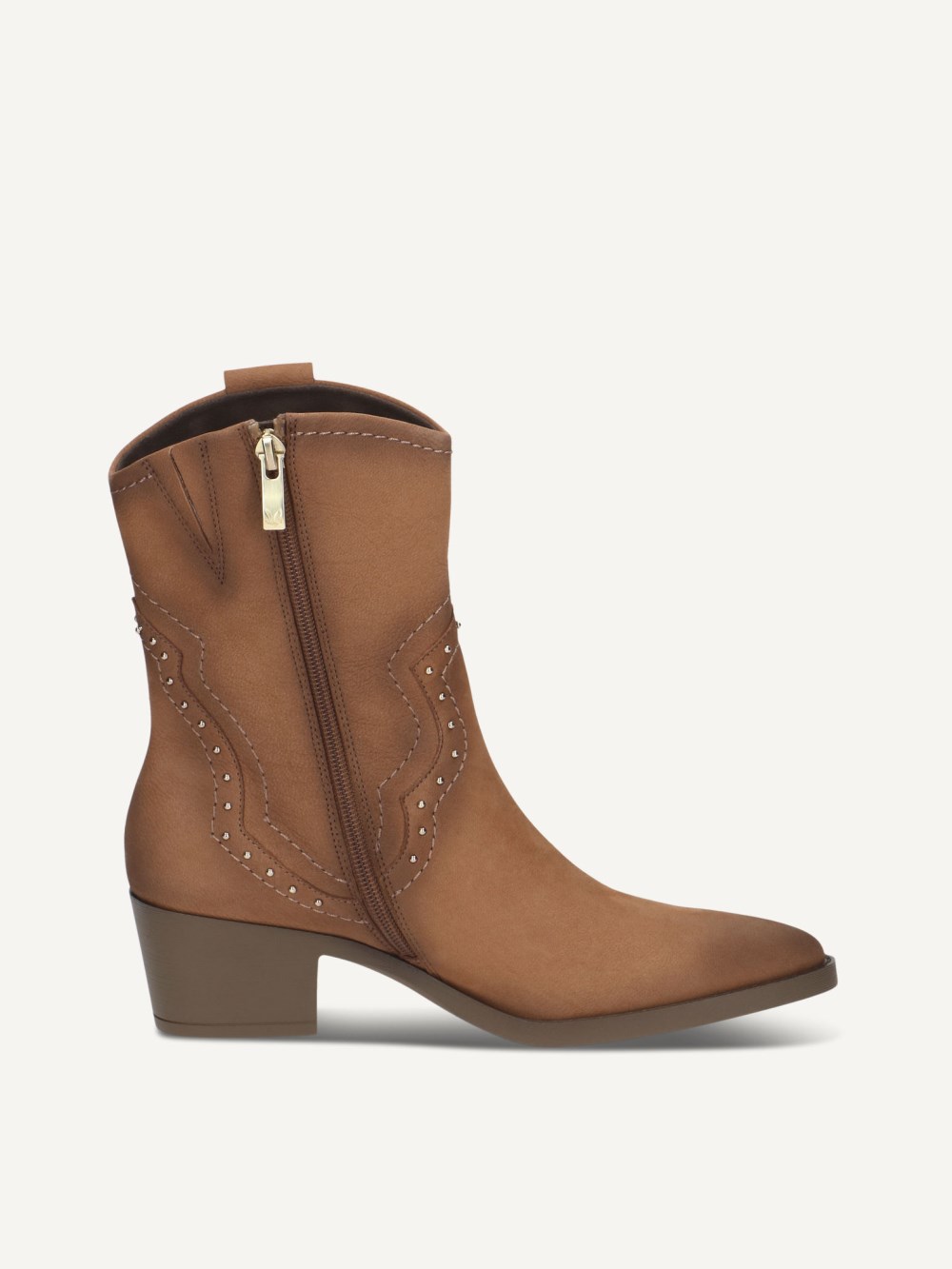 Caprice Stiefelette - Kamelfarbenes Nubukleder