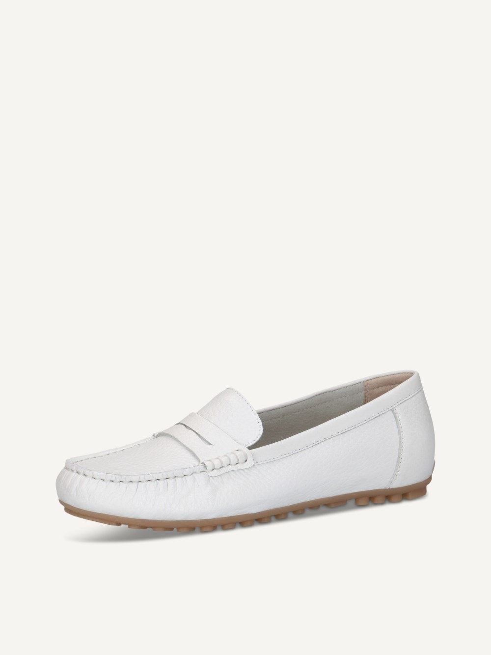 Caprice Moccassin - Weißes Rehleder