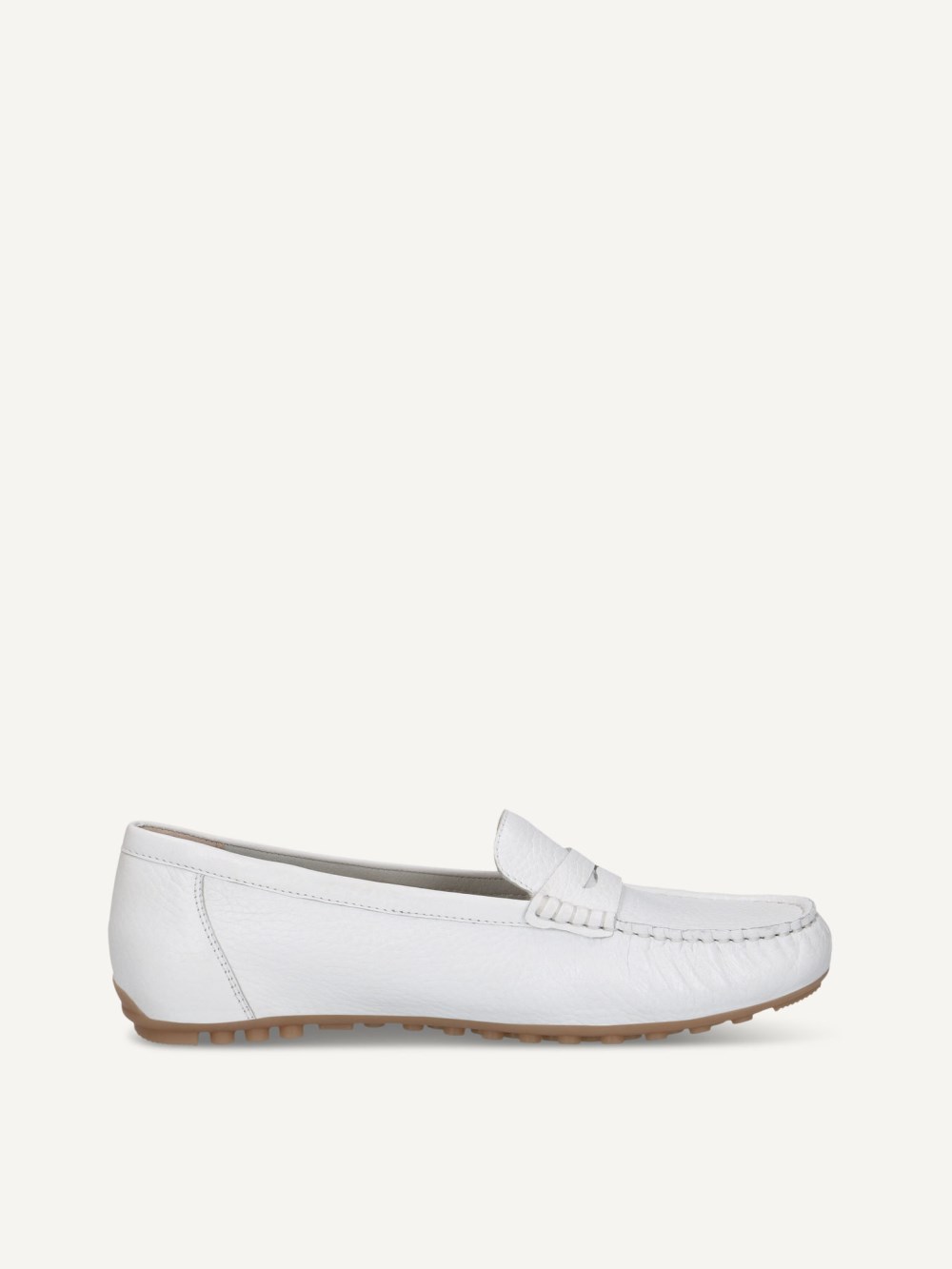 Caprice Moccassin - Weißes Rehleder