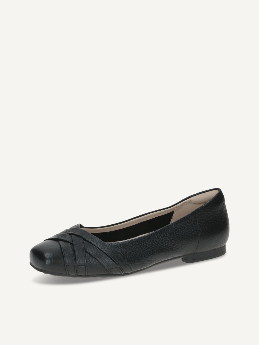 Caprice Ballerina - Schwarzes Rehleder