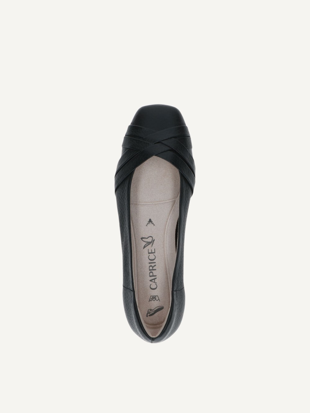 Caprice Ballerina - Schwarzes Rehleder