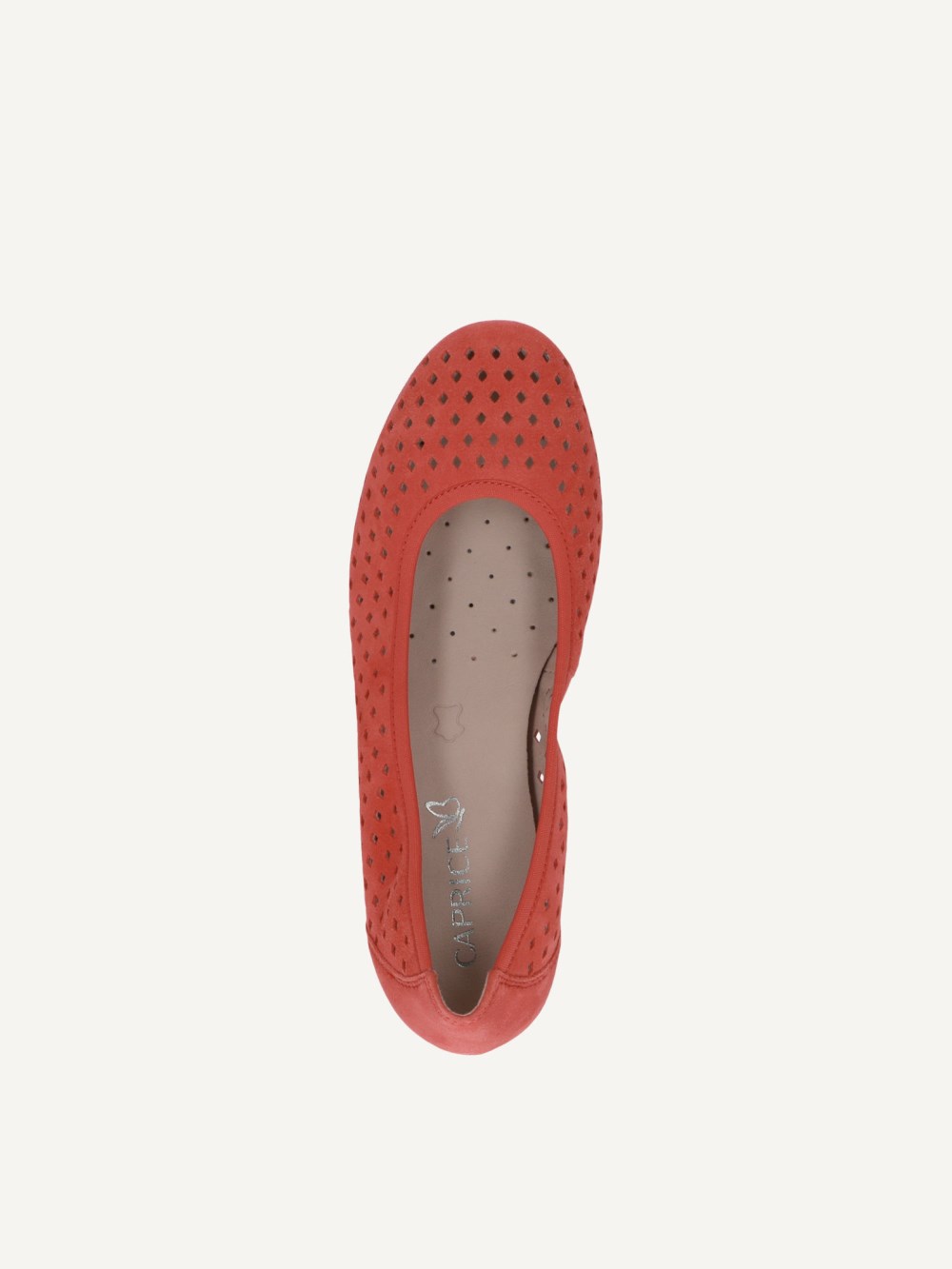 Caprice Ballerina - Orangefarbenes Wildleder