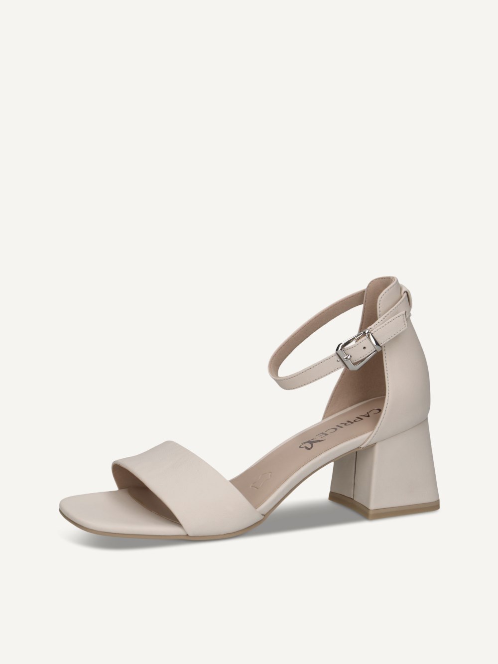 Caprice Sandalette - Cremefarbenes Nappaleder