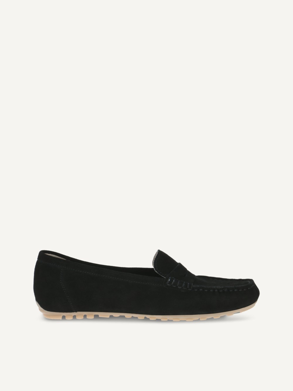 Caprice Moccassin - Black Deer Suede