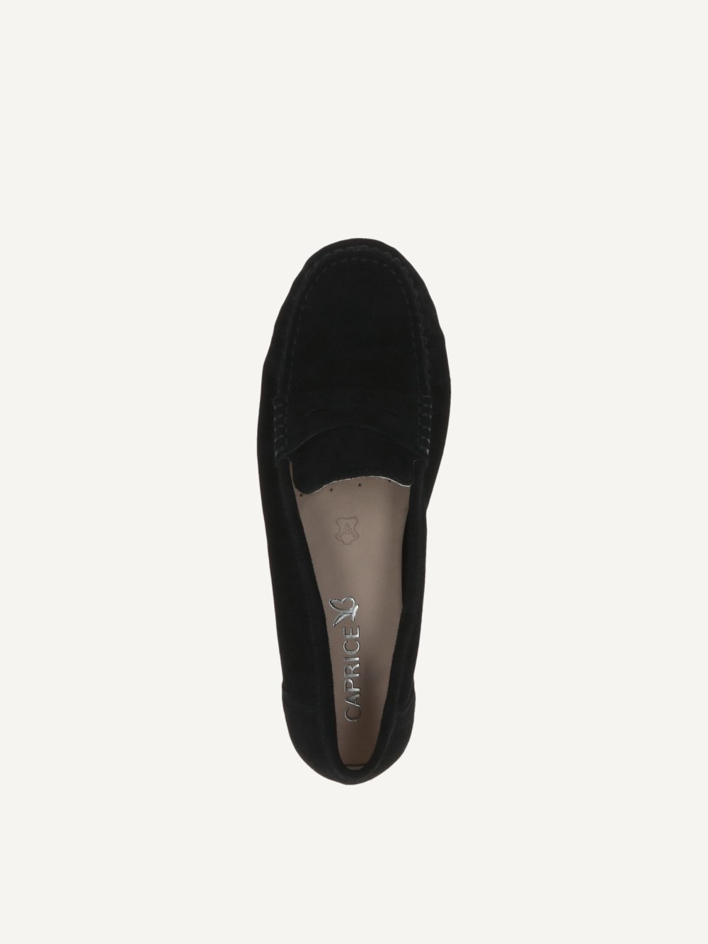 Caprice Moccassin - Black Deer Suede