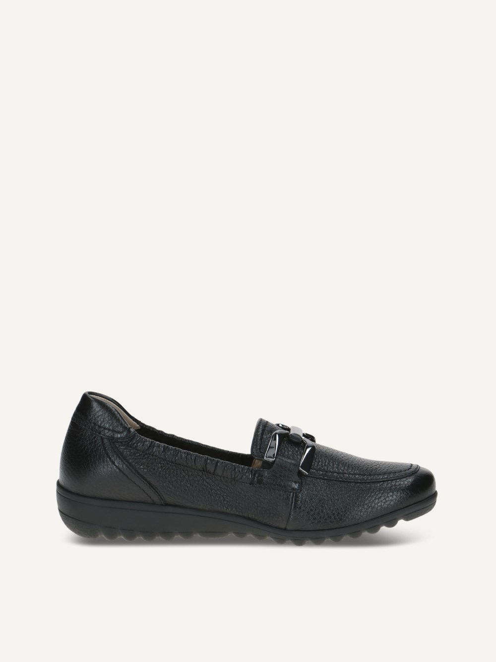Caprice Moccassin - Schwarzes Rehleder