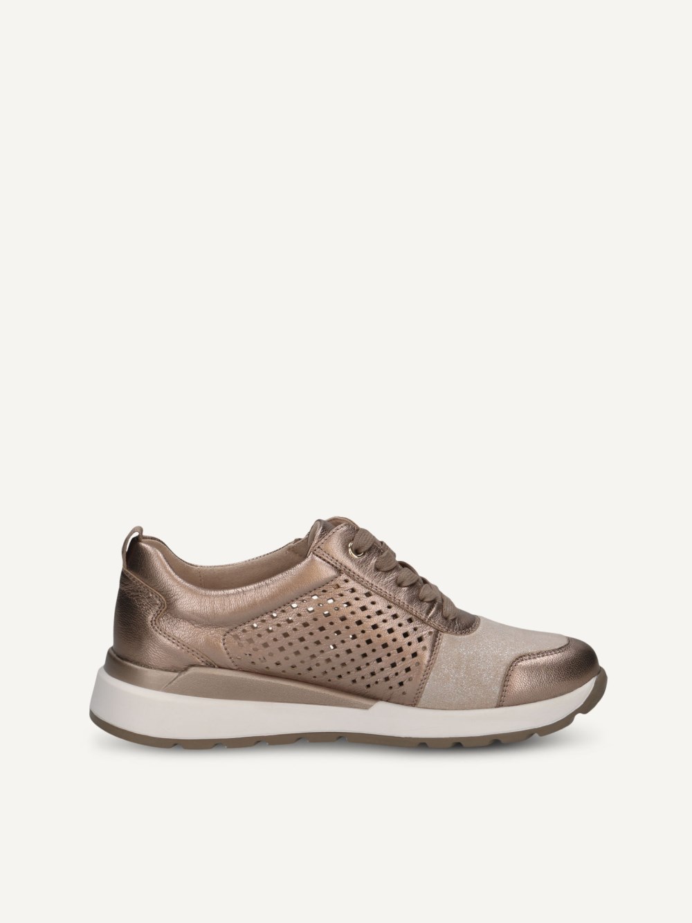 Caprice Sneaker - Taupefarbener Metallkamm