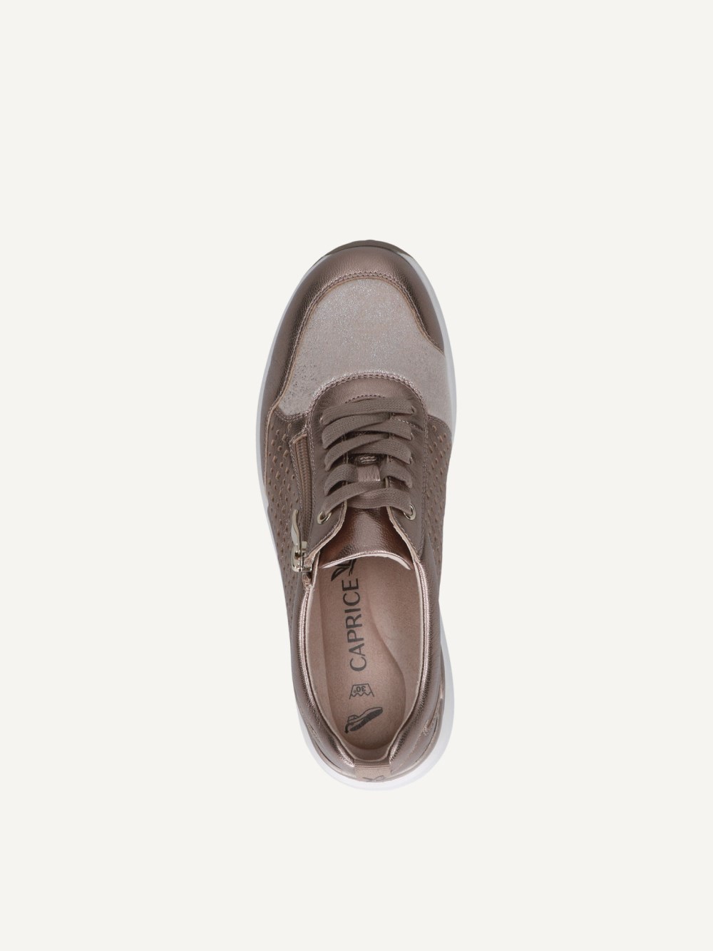 Caprice Sneaker - Taupefarbener Metallkamm
