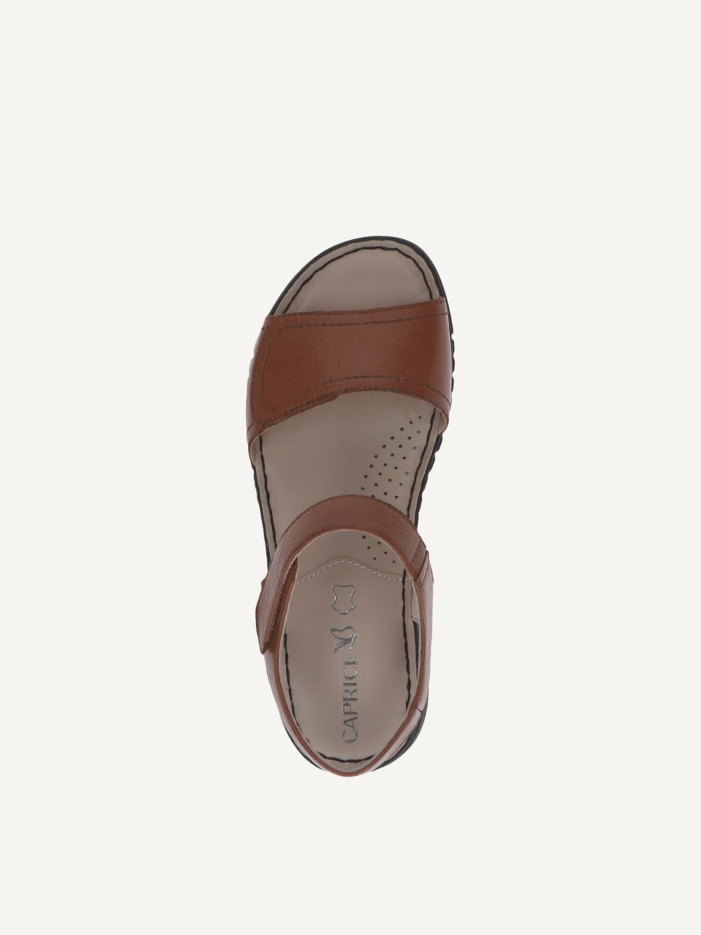 Caprice Sandalette - Nussfarbenes Nappaleder