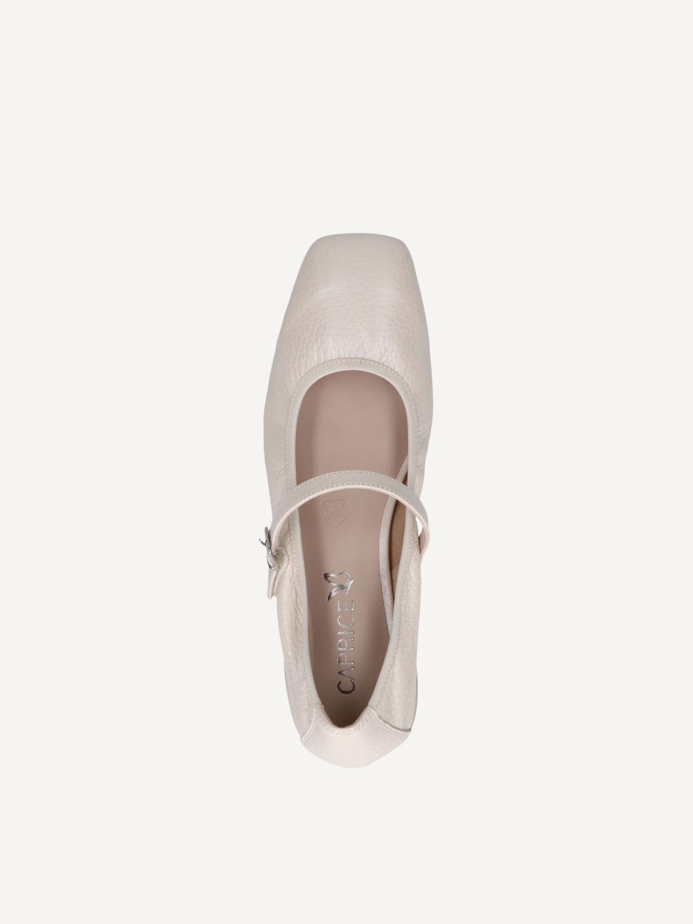 Caprice Ballerina - Ecru-Perlmuttleder