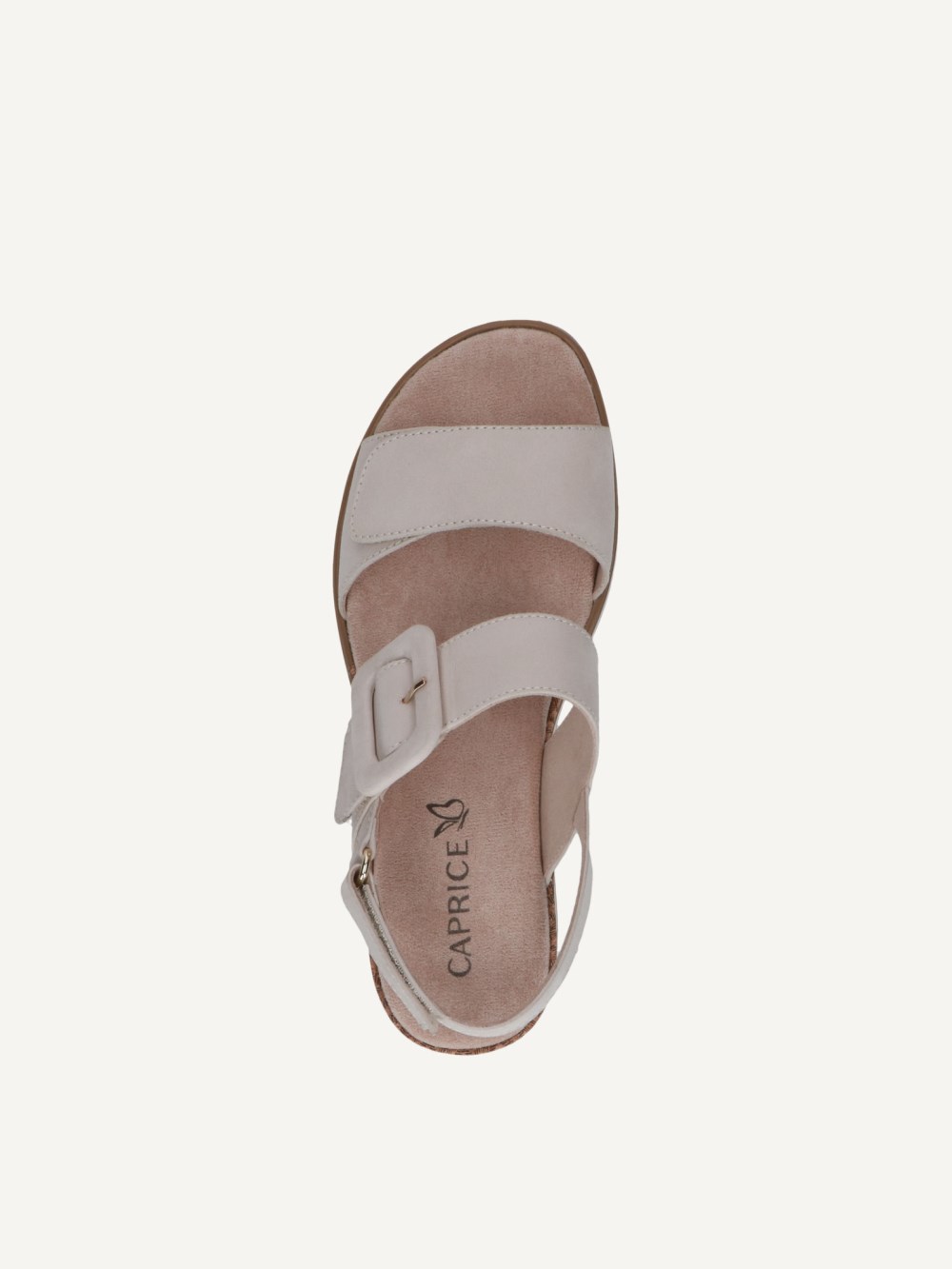 Caprice Sandalette - Schneefarbenes Nubukleder