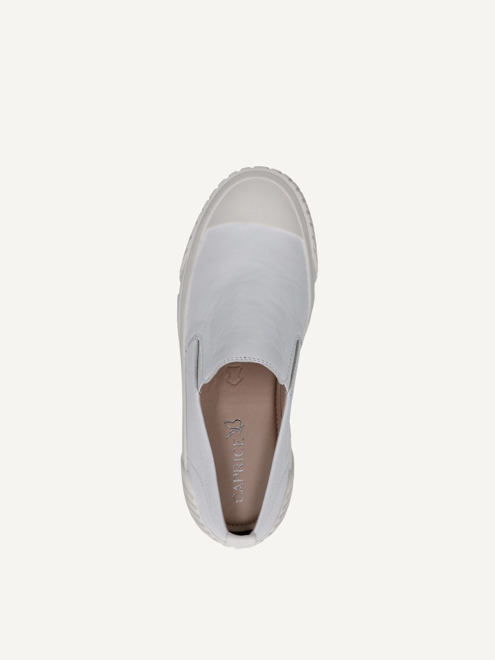 Caprice Slipper - Weißes Softnappaleder