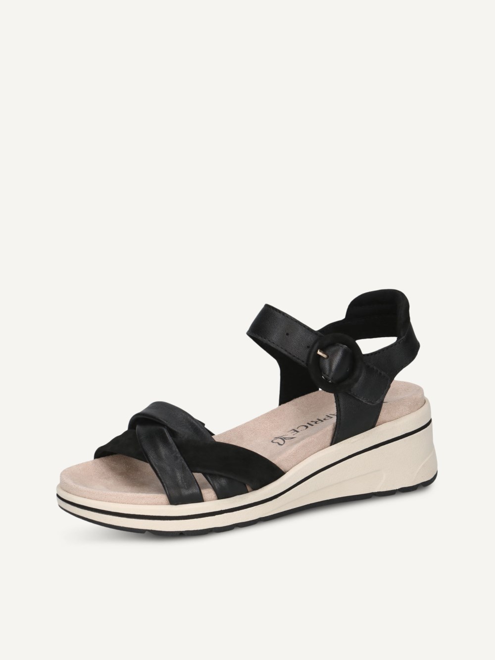 Caprice Sandalette - Schwarzer Kammleder