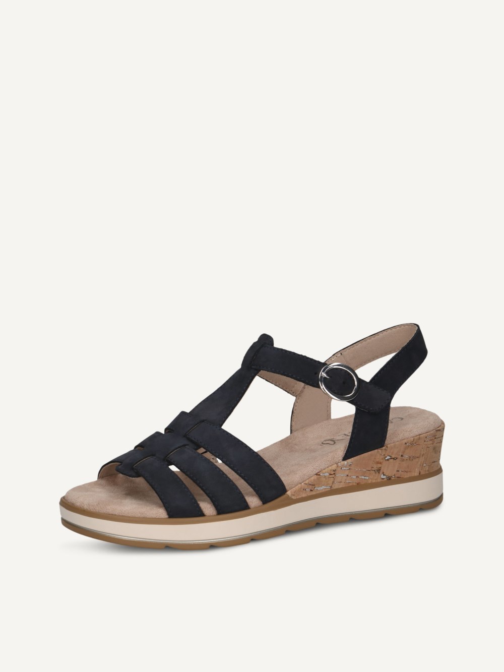 Caprice Sandalette - Ozeanblaues Nubukleder