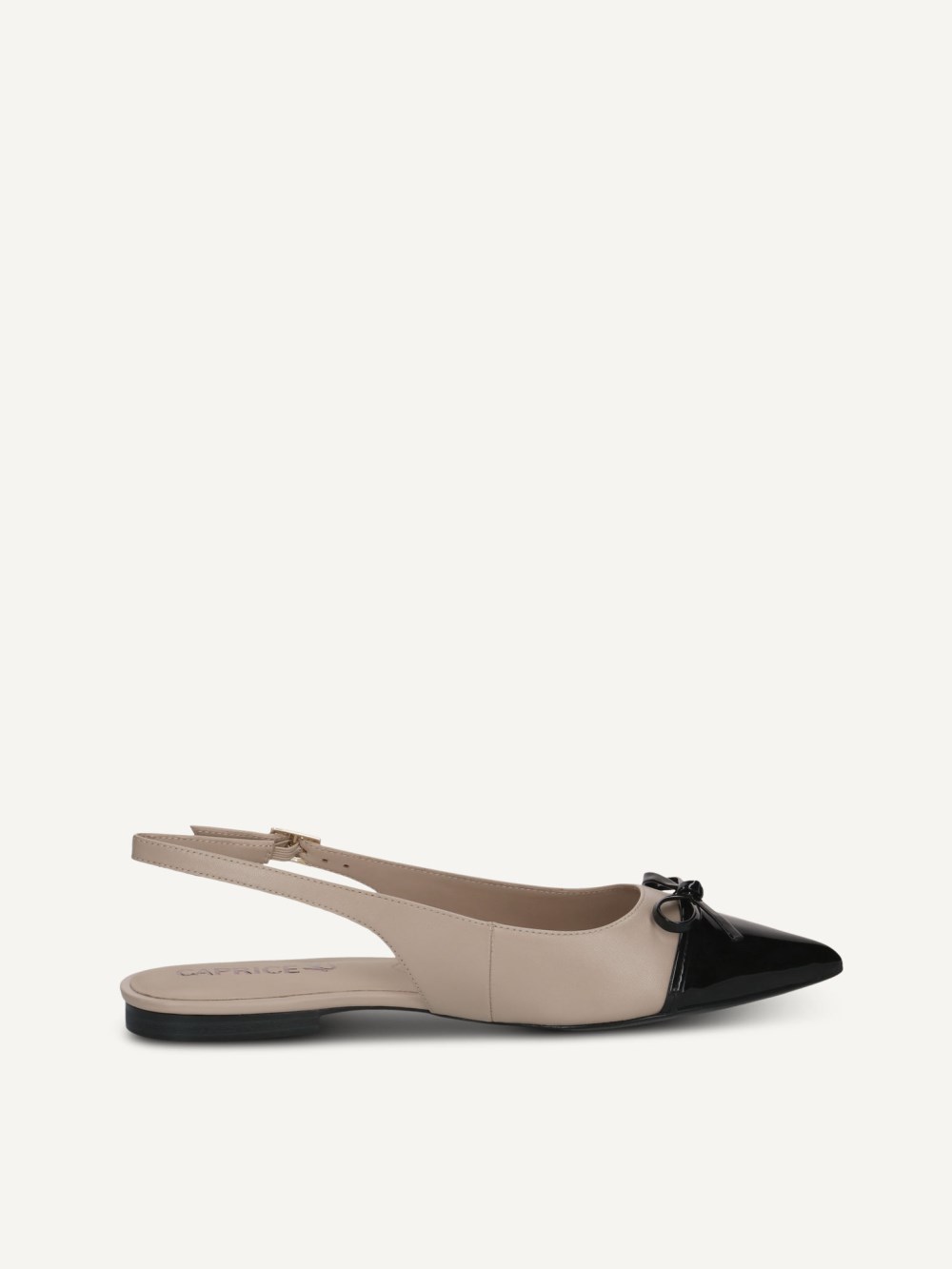 Caprice Ballerina - Beige/Schwarz
