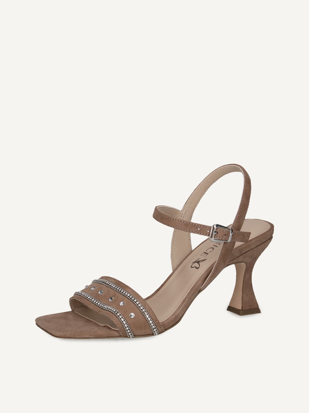 Caprice Sandalette - Taupefarbenes Wildleder