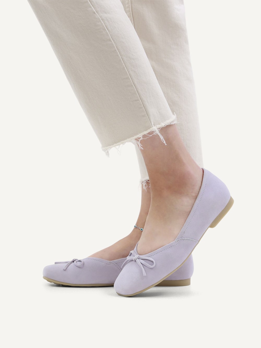 Caprice Ballerina - Lavendelfarbenes Wildleder