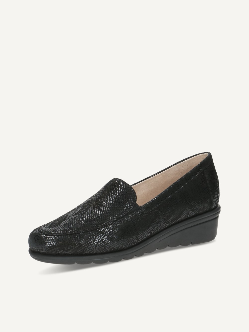 Caprice Slipper - Schwarzes Reptil