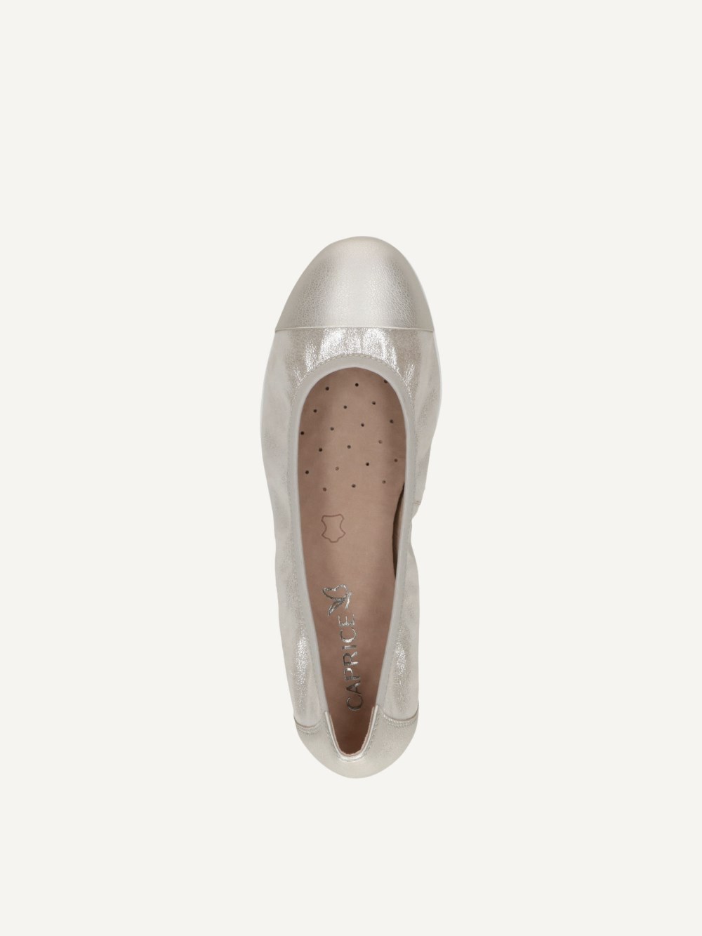 Caprice Ballerina - Taupe Metallic