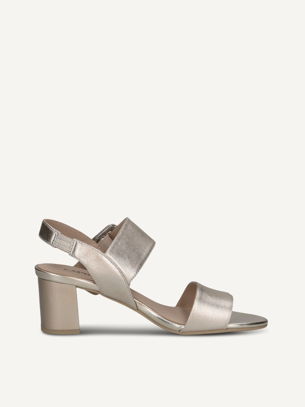 Caprice Sandalette - Hellgoldenes Metall.