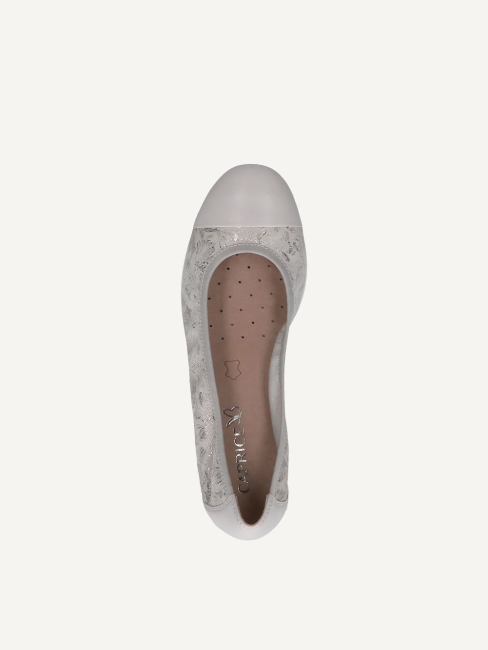 Caprice Ballerina - Offwhite / Silber