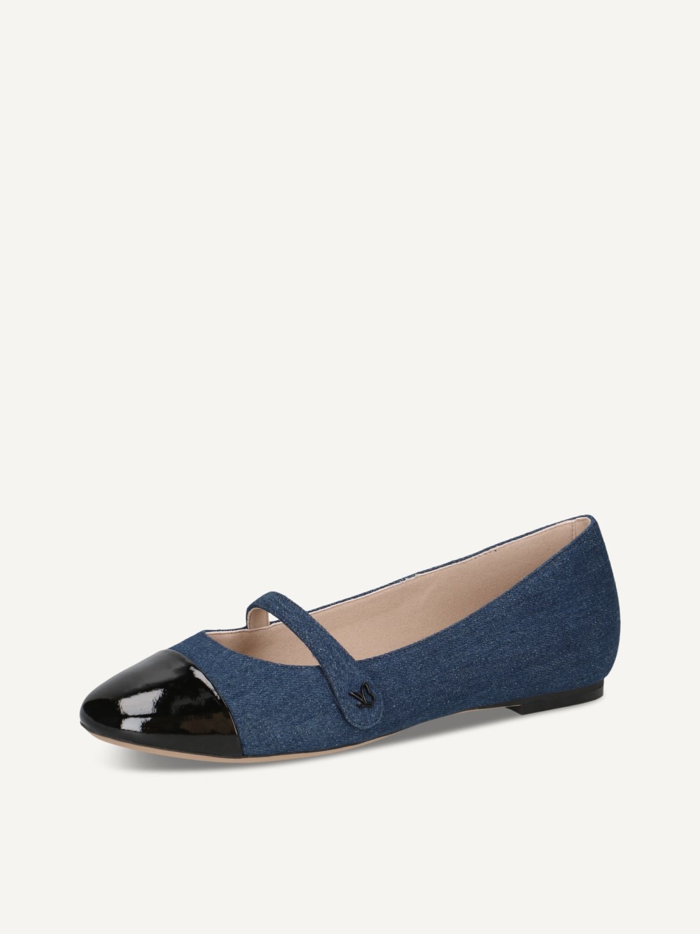 Caprice Ballerina - Jeans/Schwarz
