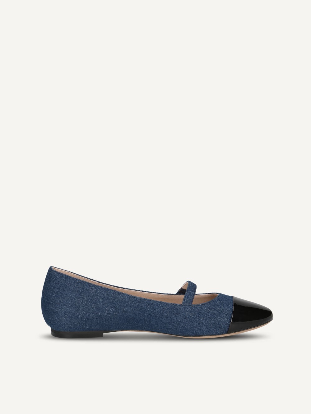 Caprice Ballerina - Jeans/Schwarz