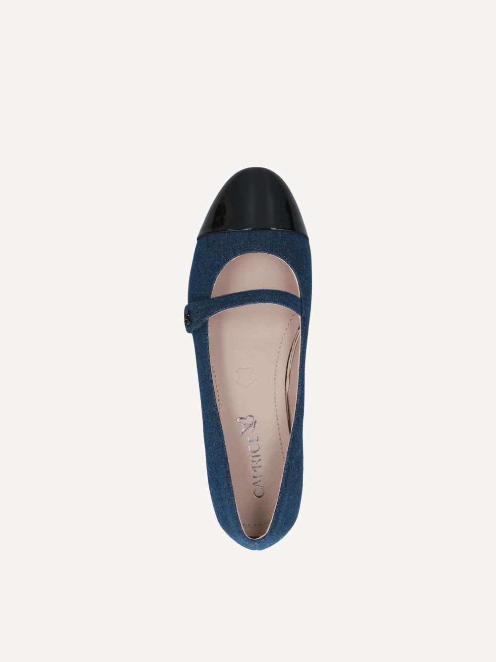 Caprice Ballerina - Jeans/Schwarz