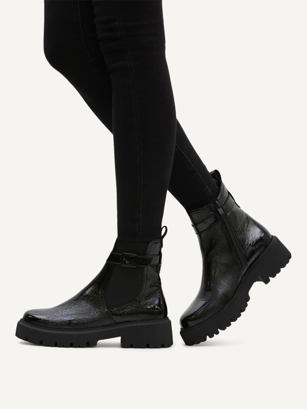 Caprice Stiefelette - Schwarzes Nappaleder
