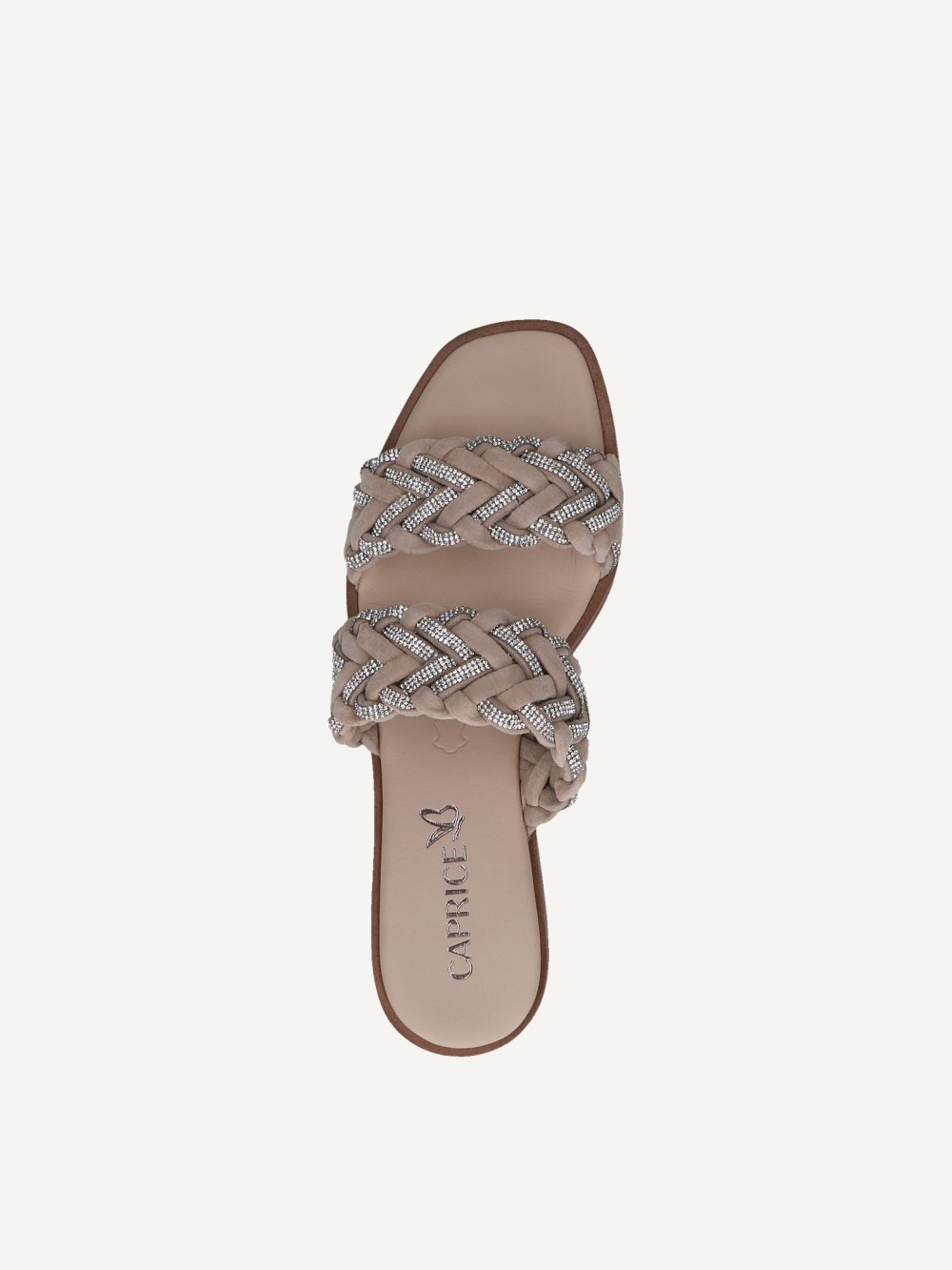 Caprice Pantolette - Taupefarbenes Wildleder