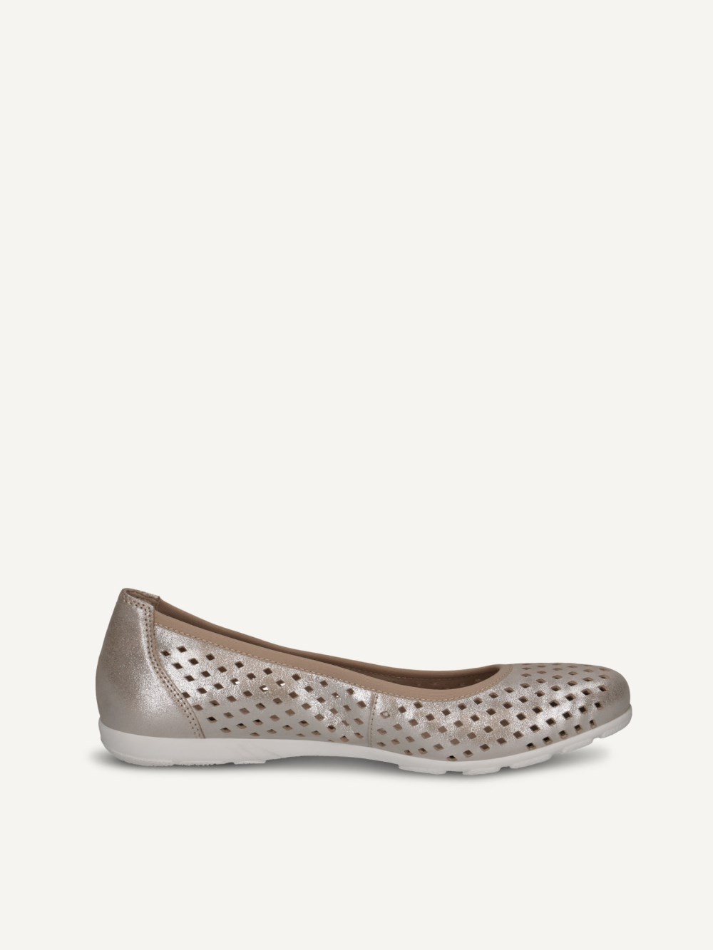 Caprice Ballerina - Taupe Metallic