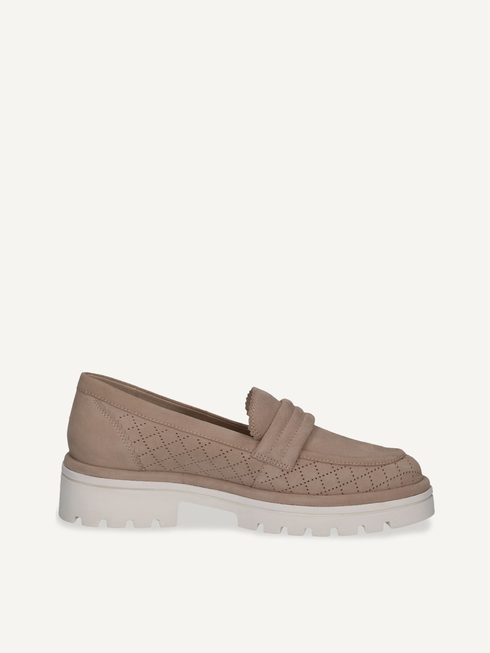 Caprice Slipper - Sandfarbenes Wildleder