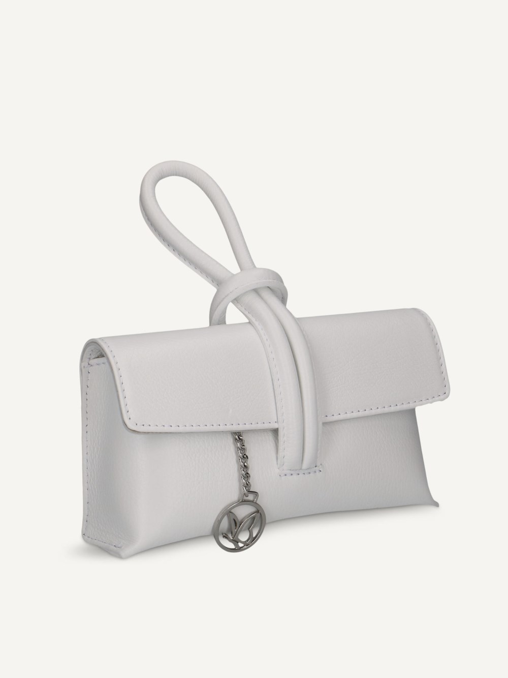 Caprice Clutch - Cremeweißes Nappaleder