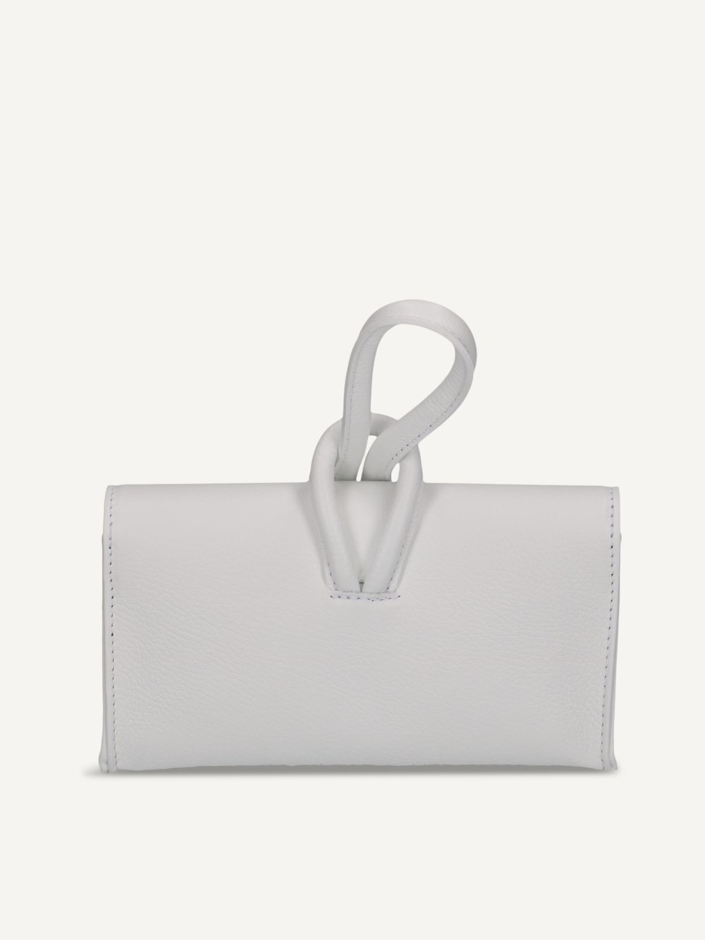 Caprice Clutch - Cremeweißes Nappaleder