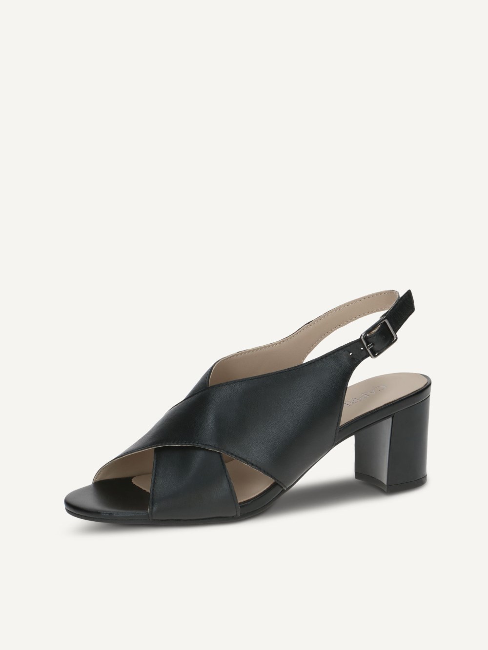 Caprice Sandalette - Schwarzes Nappaleder