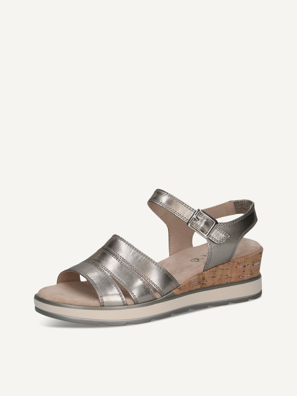Caprice Sandalette - Steinfarbenes Metallic