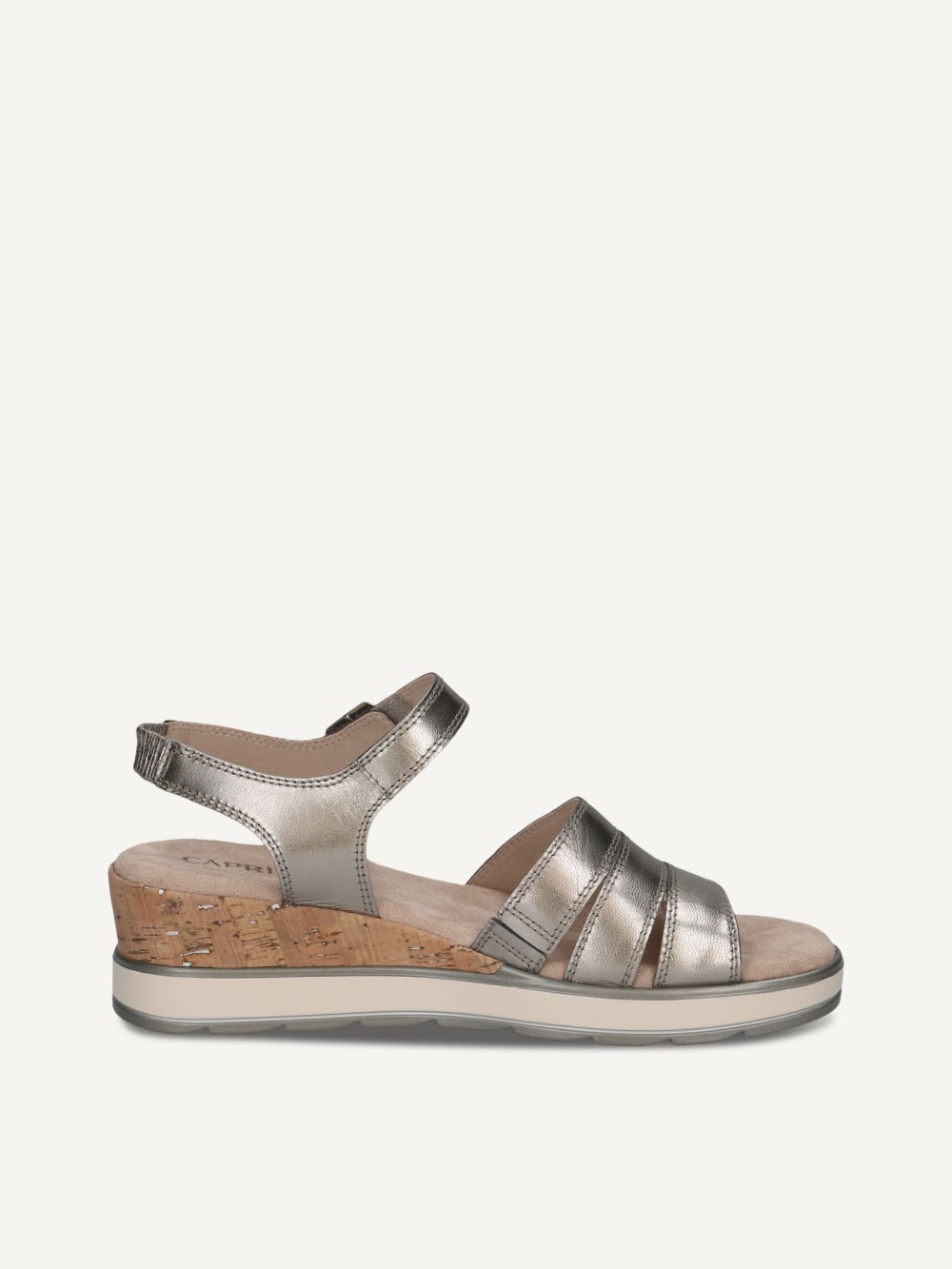 Caprice Sandalette - Steinfarbenes Metallic