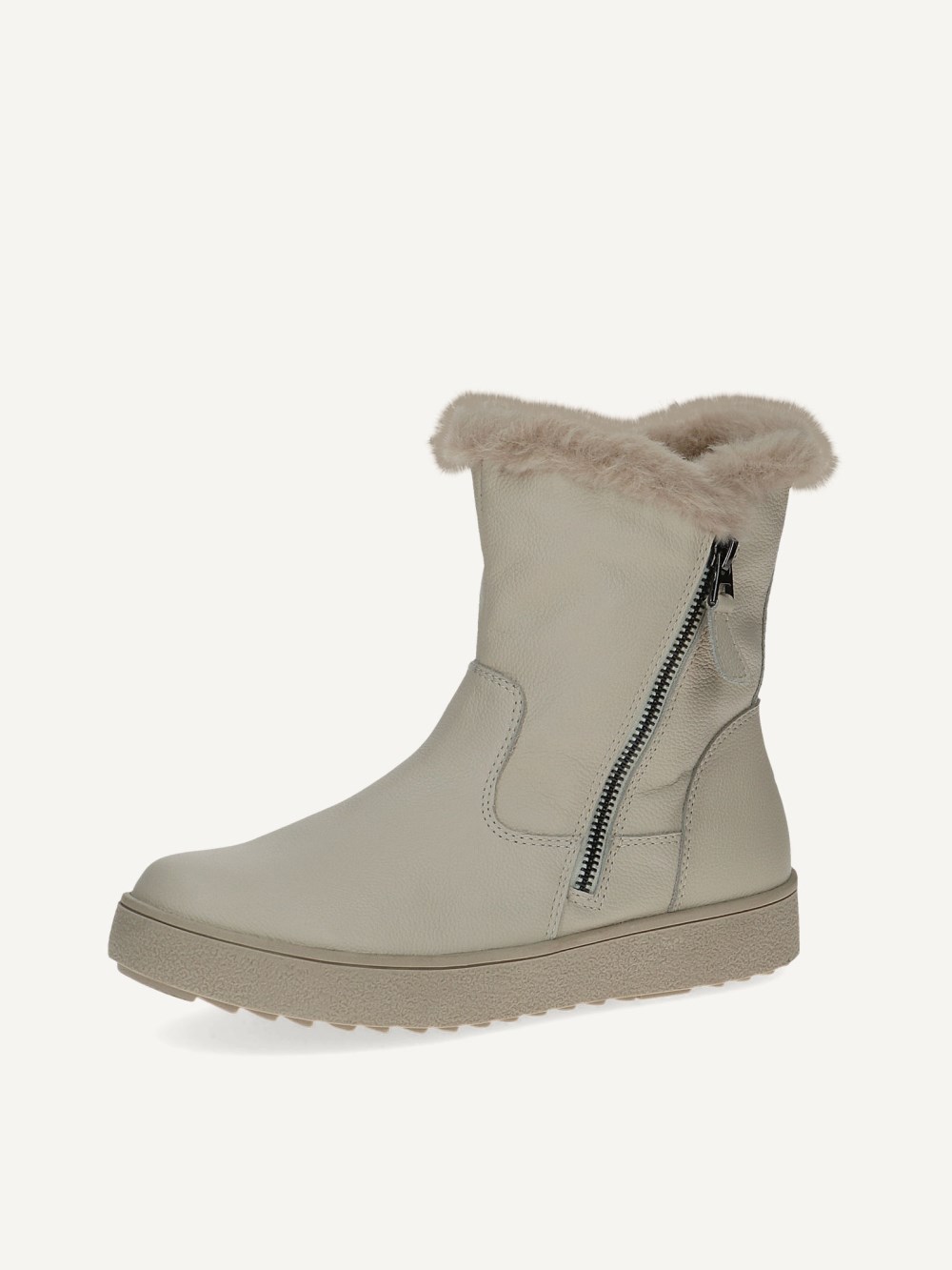 Caprice Stiefelette - Cremefarbenes Nappaleder