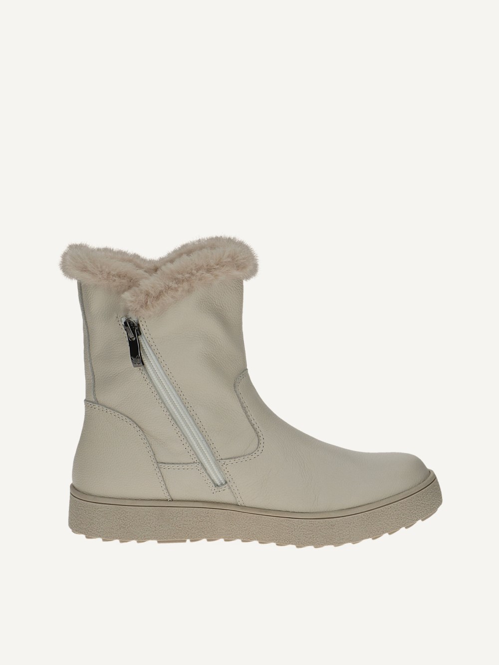 Caprice Stiefelette - Cremefarbenes Nappaleder