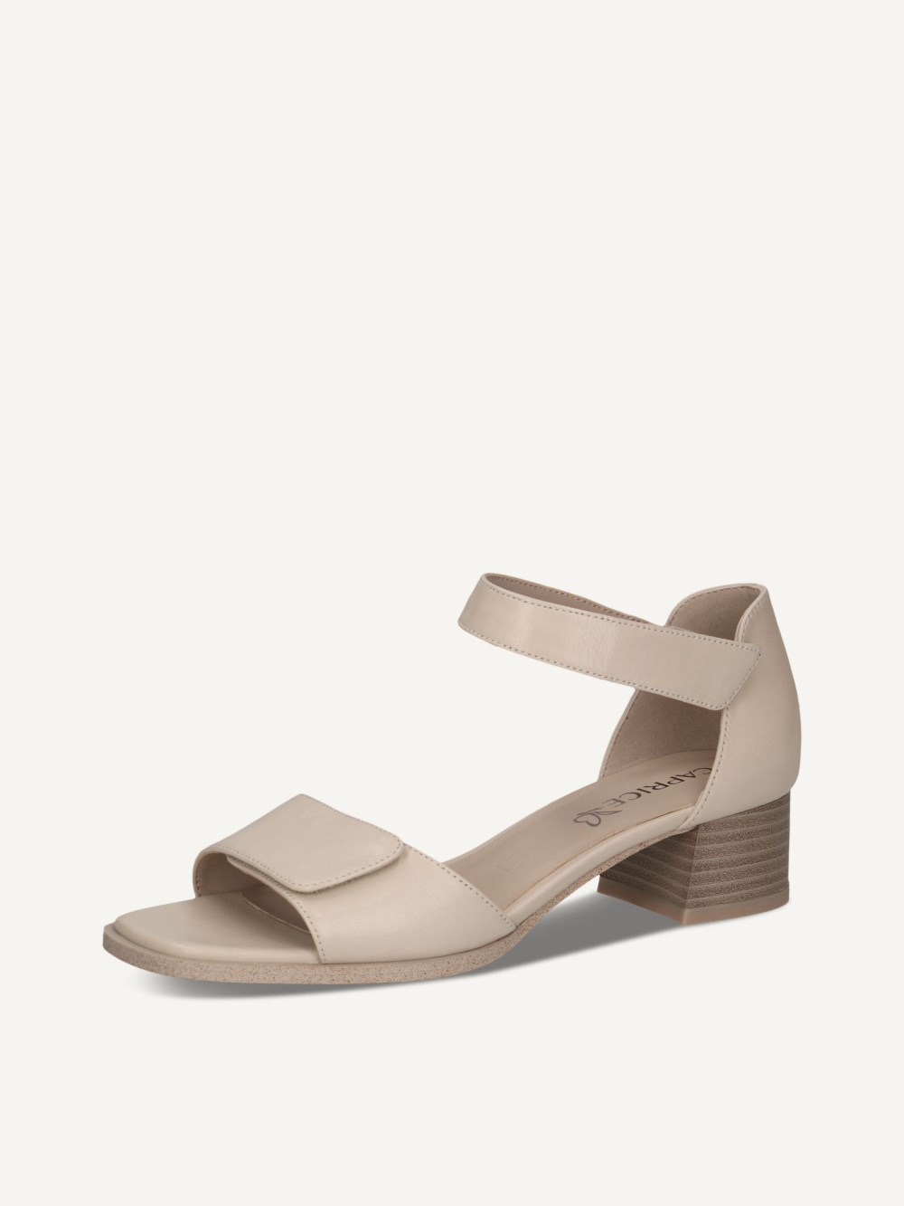 Caprice Sandalette - Cremeweißes Nappaleder