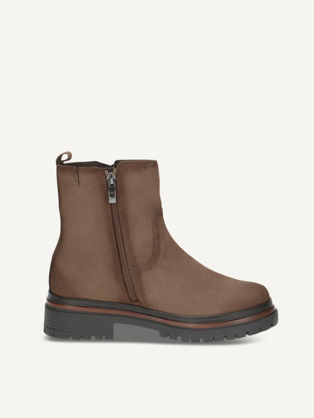 Caprice Stiefelette - Taupefarbenes Nubukleder