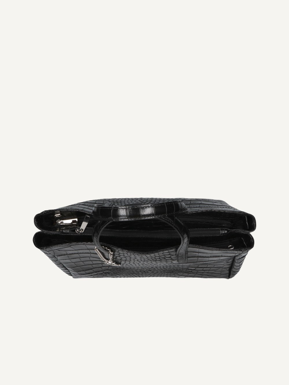 Caprice Handtasche - Schwarzes Reptilienleder