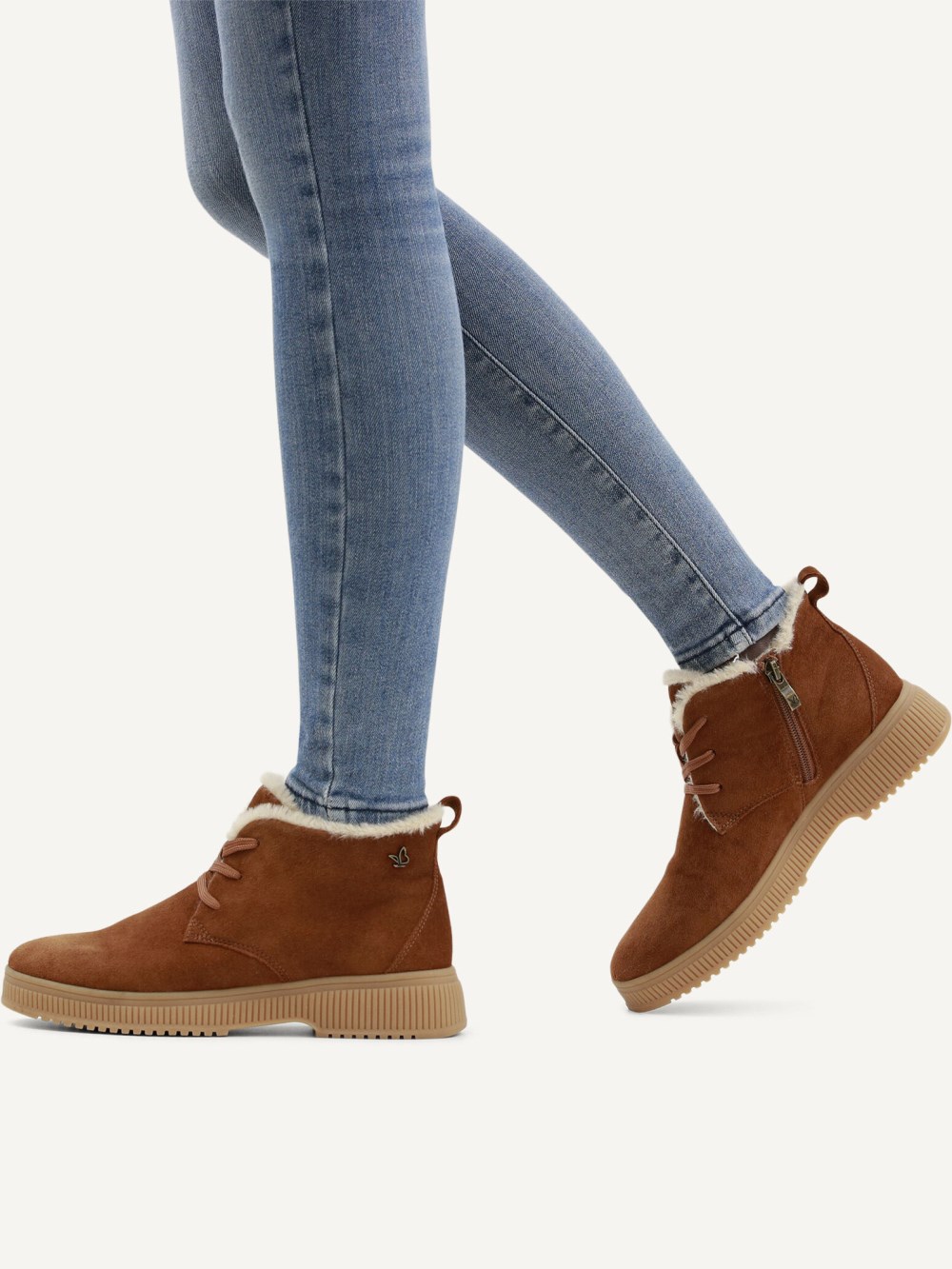 Caprice Stiefelette - Cognacfarbenes Wildleder