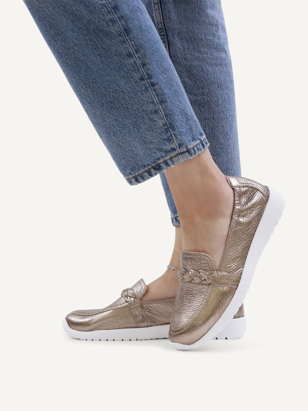 Caprice Slipper - Taupe Metallic-Deer