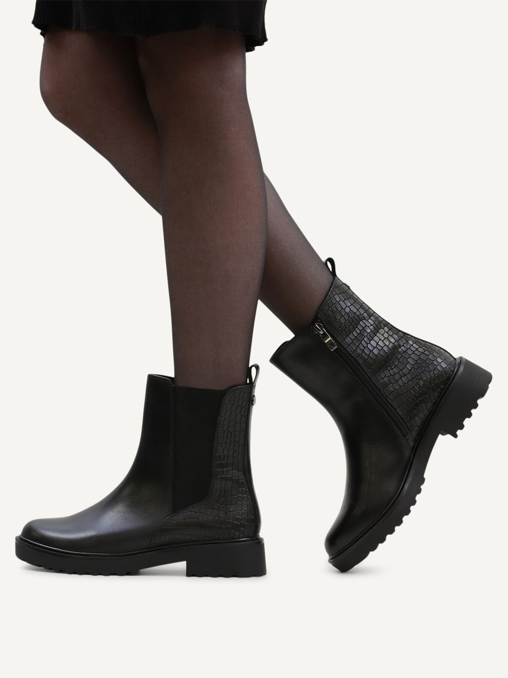 Caprice Stiefelette - Schwarzer Kammleder