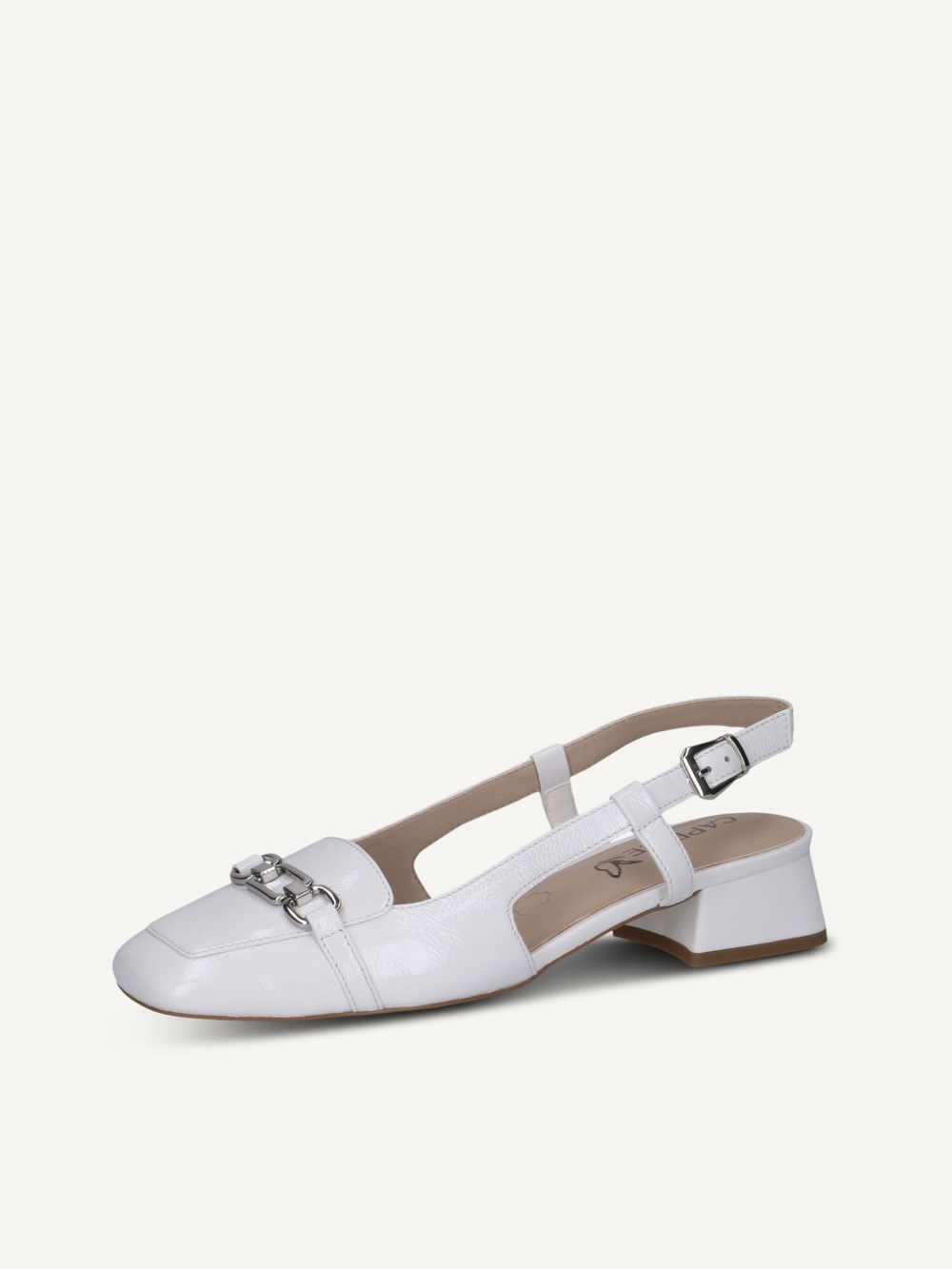 Caprice Slingpumps - Weißes Naplak