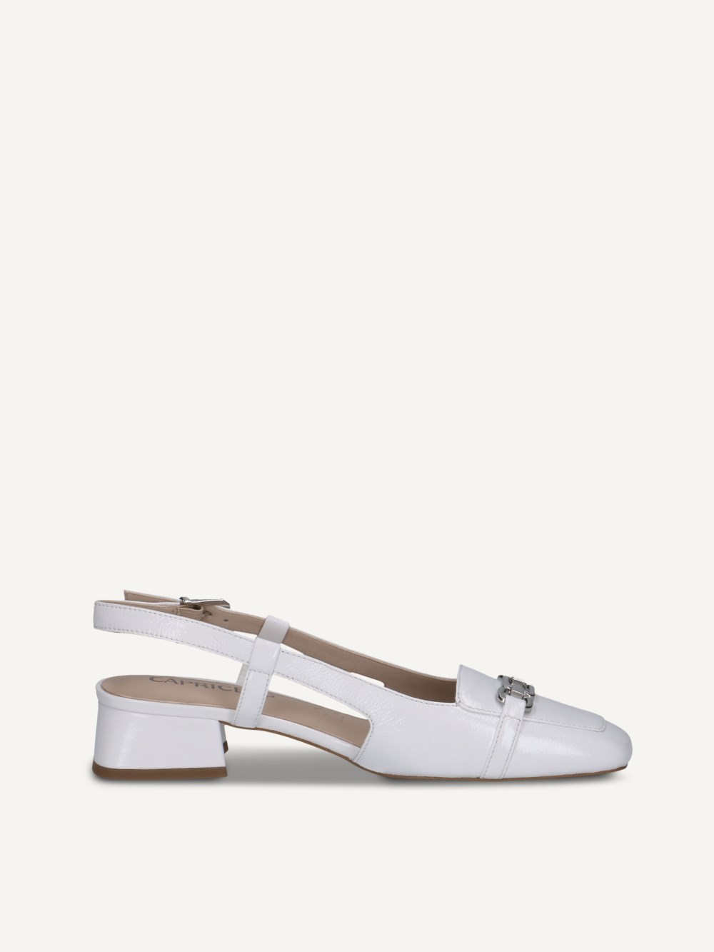 Caprice Slingpumps - Weißes Naplak