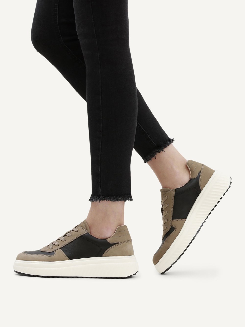 Caprice Sneaker - Taupe/Schwarz