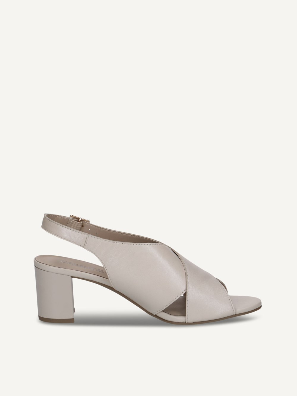Caprice Sandalette - Cremefarbenes Perlmuttleder
