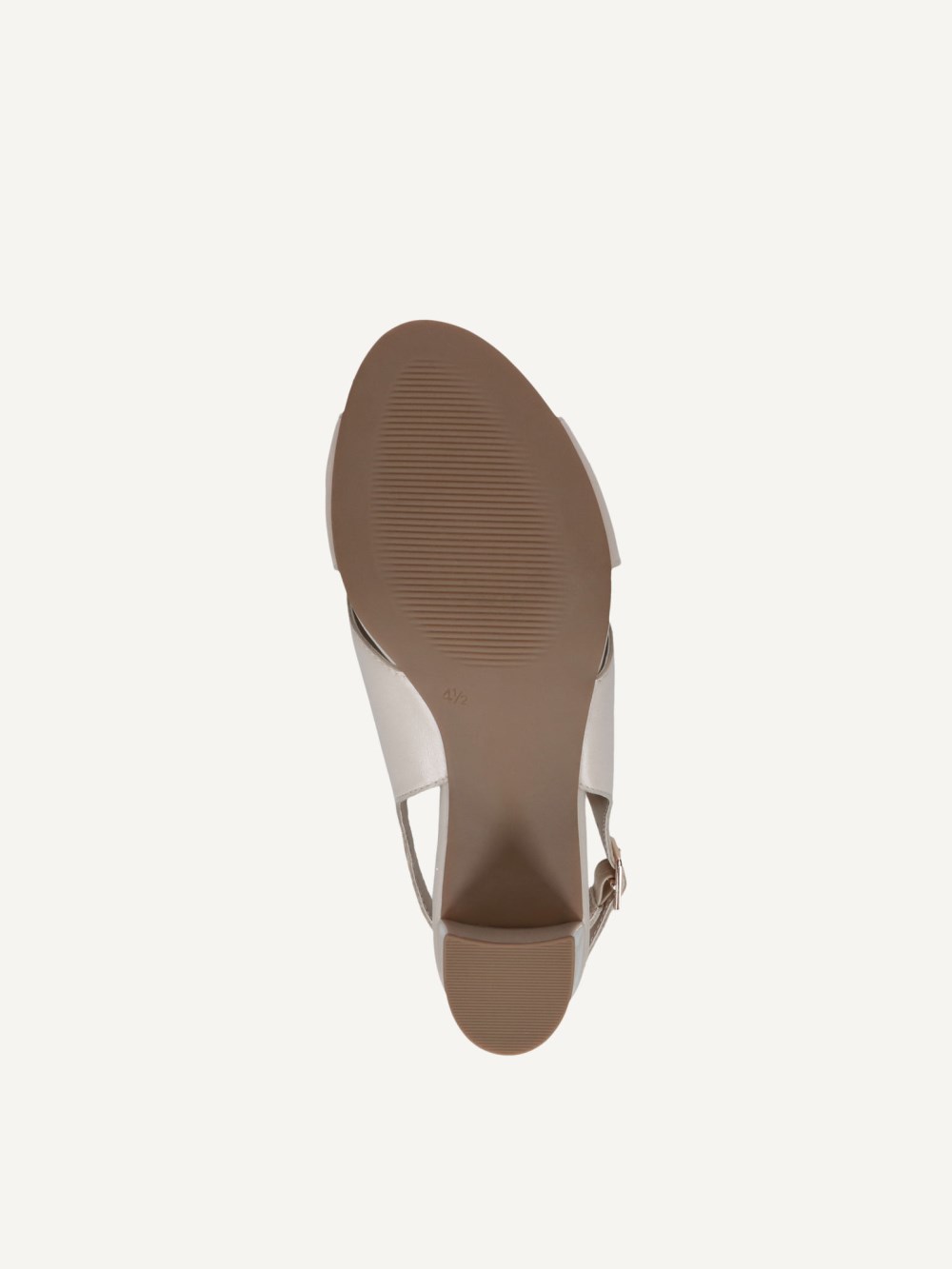 Caprice Sandalette - Cremefarbenes Perlmuttleder